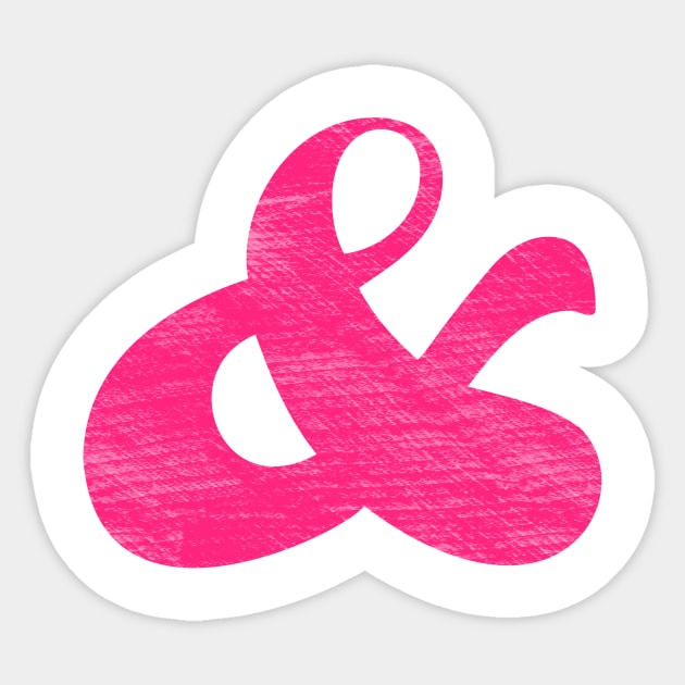 Distressed Pink Arabesque Ampersand Sticker by terrybain